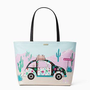 Kate Spade Pastel Car and Cactus Tote